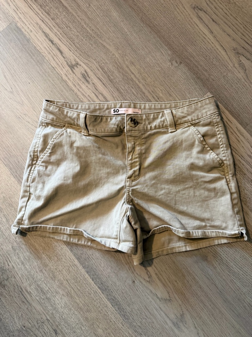 SO Women's Tan Cotton Casual Shorts